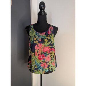 Anthropologie Postmark Lillie Floral Front Navy Back Tank OB539727‎ - S
